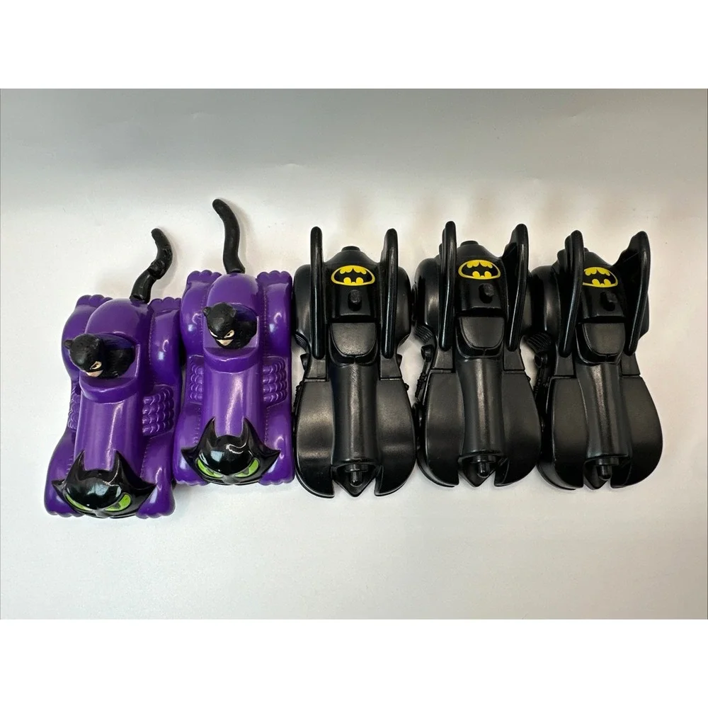 1991 McDonalds Batman Returns Happy Meal Toy Lot of 5 Batmobile Catwoman Vehicle